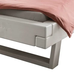 Wohnen Massives Balkenbett in Weiß lasiert - Restania