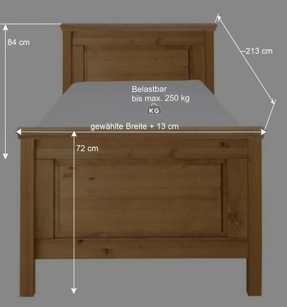 Massives Bett im klassischen Design - Piatra^Wohnen Hot