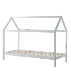 Kinder Wohnen Massives Hausbett für Kinder in Weiß - Orutava