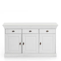 Wohnen Massives Kiefer Sideboard Satumare in Weiß