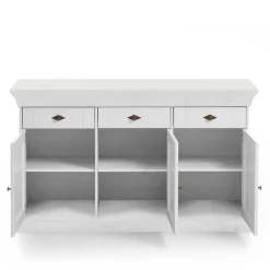 Wohnen Massives Kiefer Sideboard Satumare in Weiß