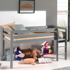 Massives Kinderhochbett in Grau lackiert - Niilo^Wohnen Clearance