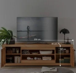 Wohnen Massives TV-Board aus geölter Kernbuche - Sarosca