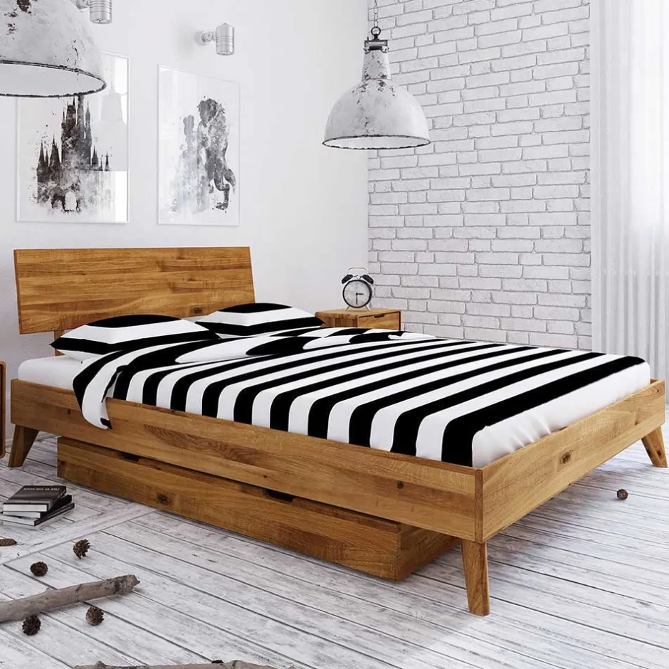 Massives Wildeiche Bett mit Schubladen - Eavy I^Wohnen Best