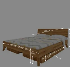 Massives Wildeiche Bett mit Schubladen - Eavy I^Wohnen Best