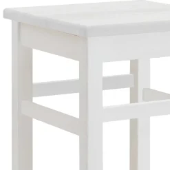 Massivholz Barhocker in Weiß lackiert - Zanaris^Wohnen