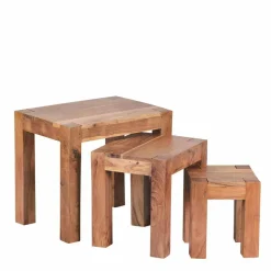 Wohnen Massivholz Beistelltische Vislan im Set (dreiteilig)