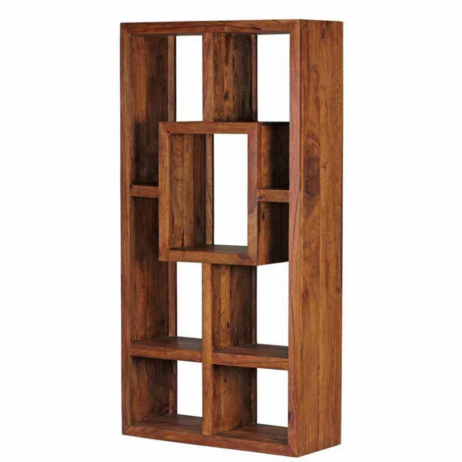 Massivholz Design Standregal Hoslo aus Sheesham klar lackiert^Wohnen Sale