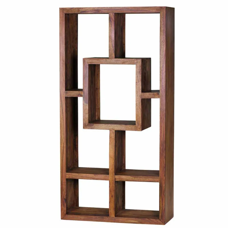 Massivholz Design Standregal Hoslo aus Sheesham klar lackiert^Wohnen Sale