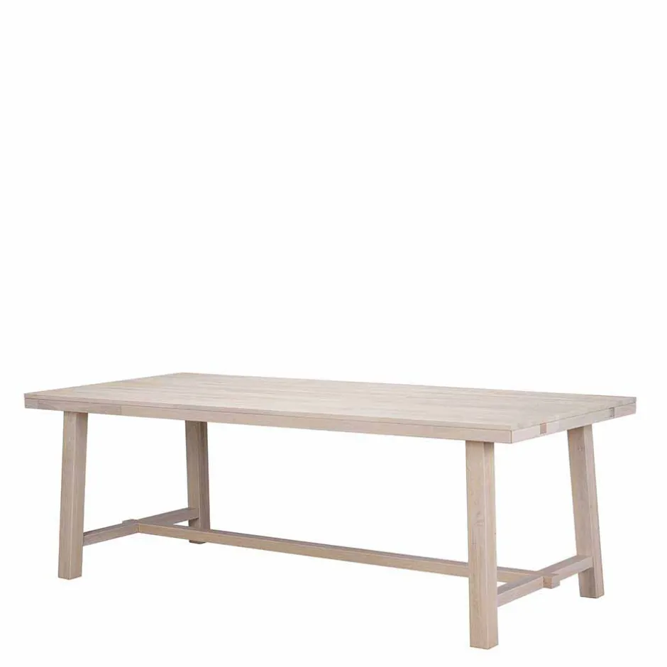 Wohnen Massivholz Designer Tisch in White Wash - Dioca