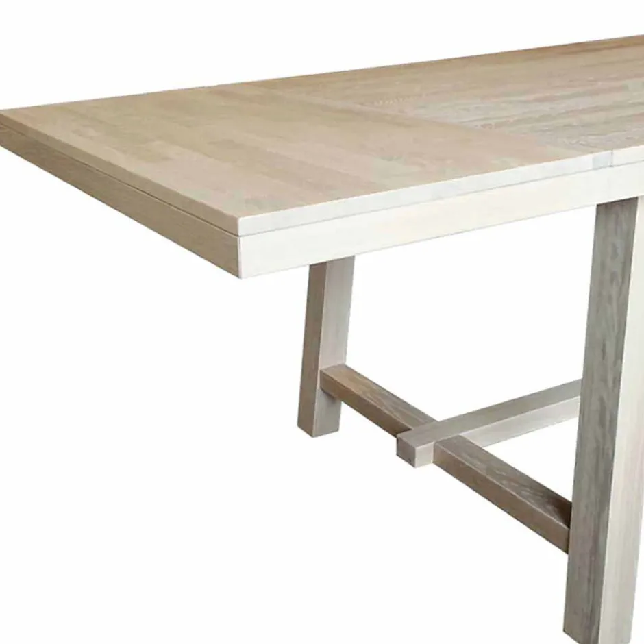 Wohnen Massivholz Designer Tisch in White Wash - Dioca
