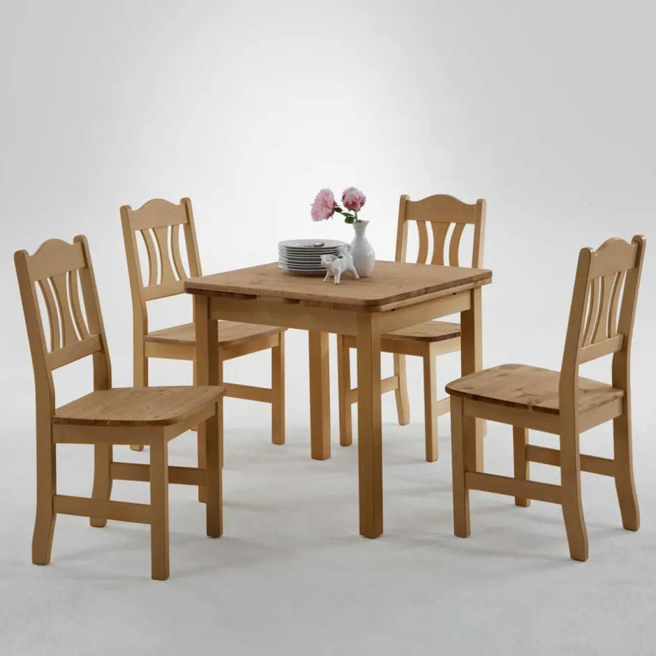 Wohnen Massivholz Essgruppe Laticosia aus Kiefer (fünfteilig)