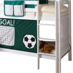 Kinder Wohnen Massivholz Etagenbett mit Rutsche in Weiß - Podlan