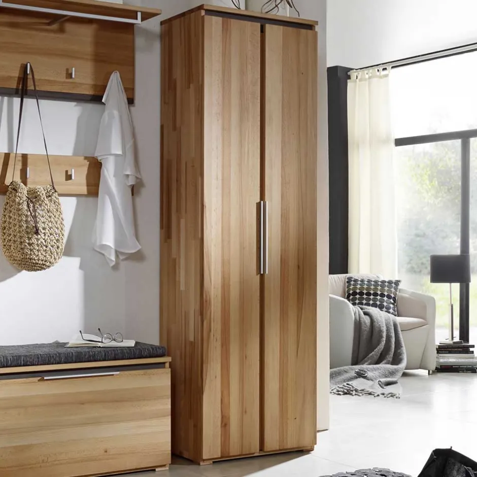 Massivholz Garderobenschrank Leyrina aus Kernbuche geölt^Wohnen Clearance