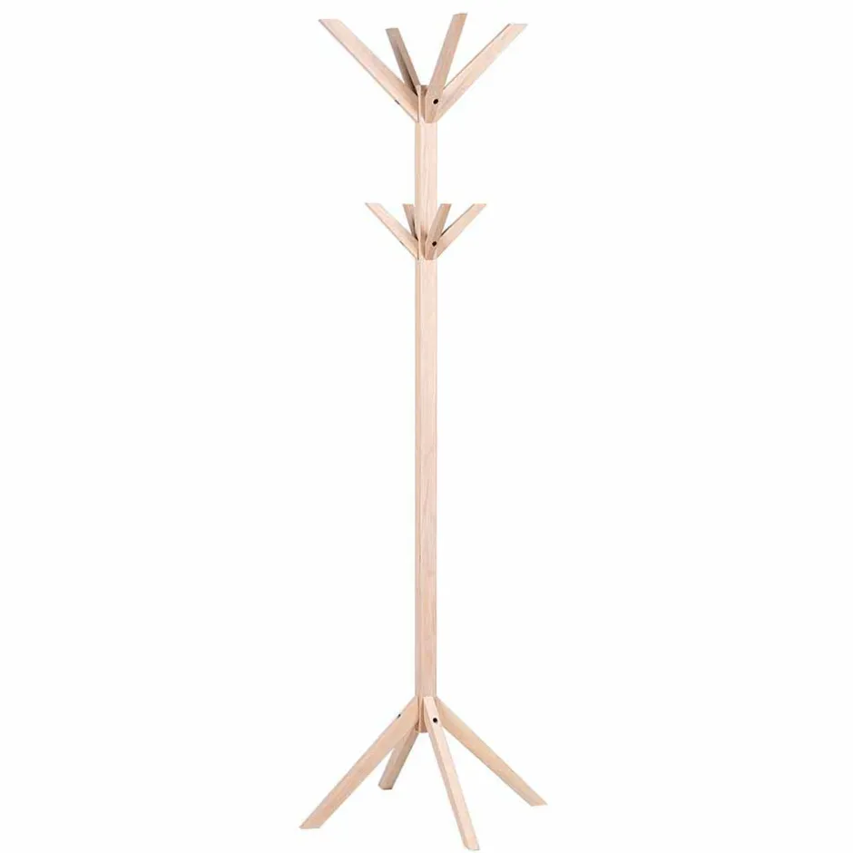 Massivholz Garderobenständer in White Wash - Vaxos^Wohnen Outlet