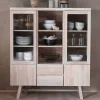 Massivholz Highboard Dioca aus Eiche White Wash^Wohnen Outlet