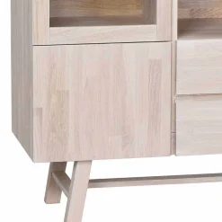 Massivholz Highboard Dioca aus Eiche White Wash^Wohnen Outlet