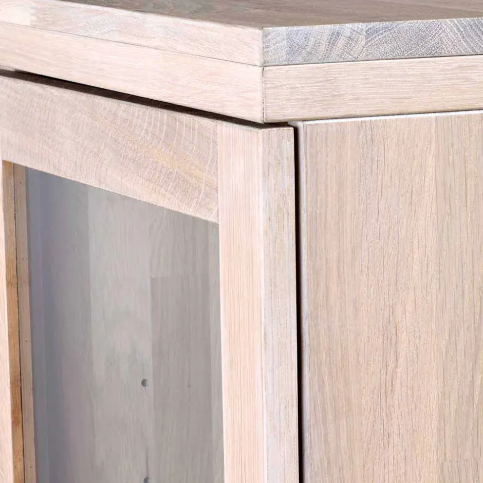 Massivholz Highboard Dioca aus Eiche White Wash^Wohnen Outlet