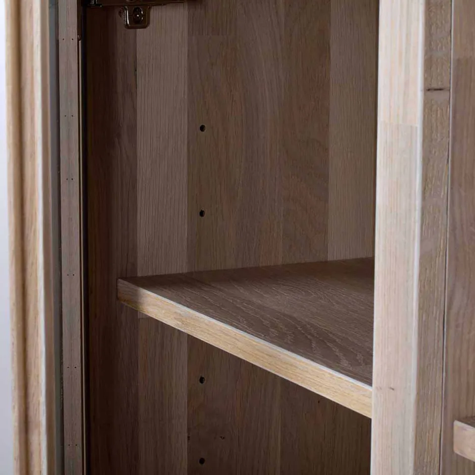 Massivholz Highboard Dioca aus Eiche White Wash^Wohnen Outlet