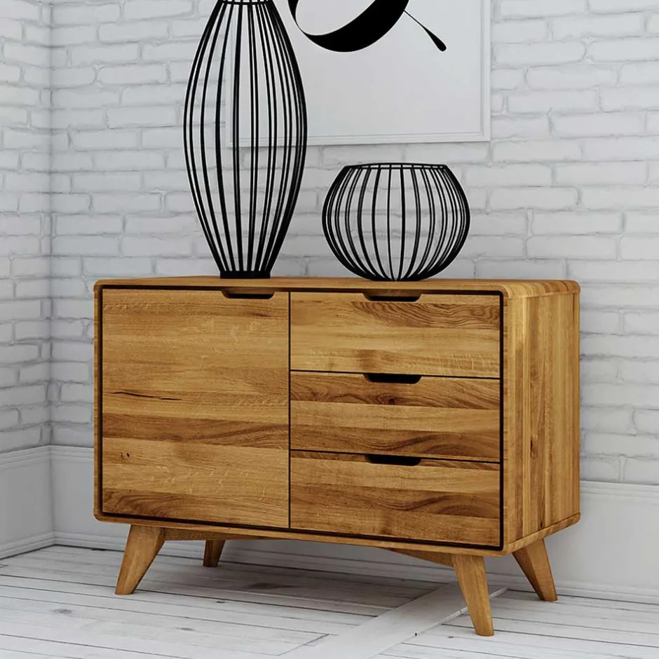 Wohnen Massivholz Kombi-Kommode in Natur geölt - Eavy I