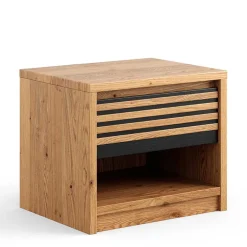 Wohnen Massivholz Nachtkommode aus Eiche zweifarbig - Agusto