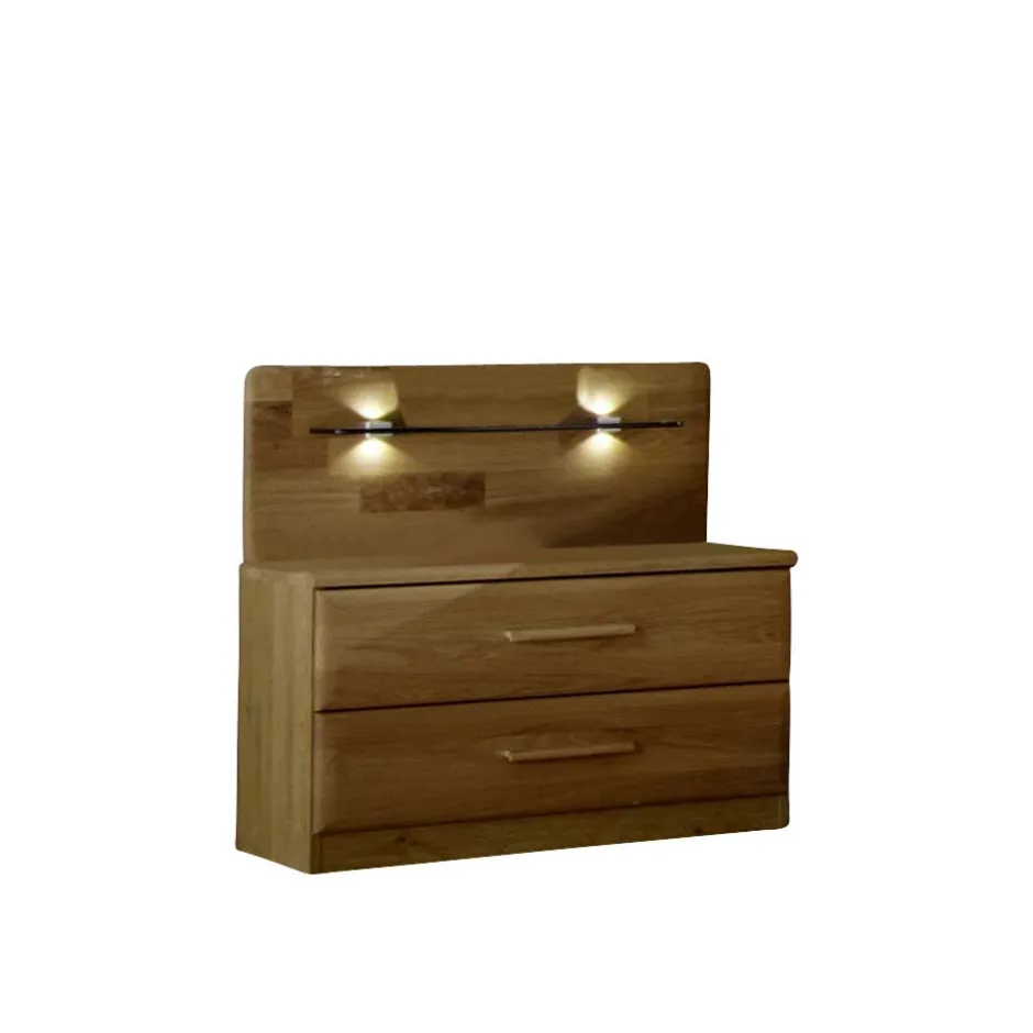 Wohnen Massivholz Nachtkommode Waruna aus Eiche (2er Set)