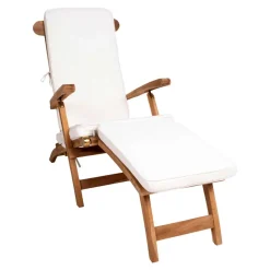 Wohnen Massivholz Outdoor Deckchair aus Teak - Zavamanco