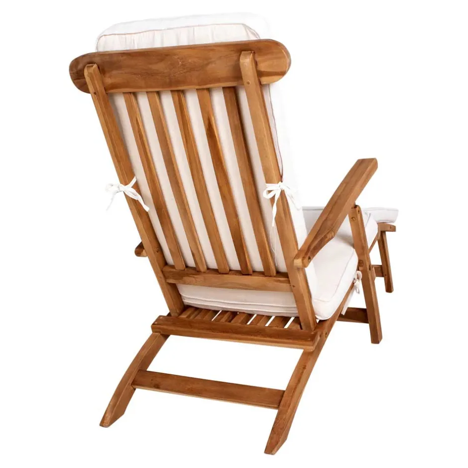 Wohnen Massivholz Outdoor Deckchair aus Teak - Zavamanco