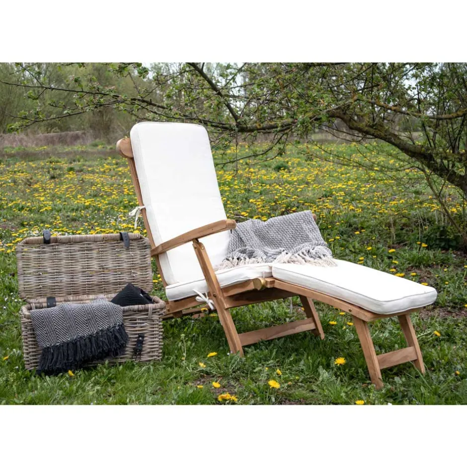 Wohnen Massivholz Outdoor Deckchair aus Teak - Zavamanco