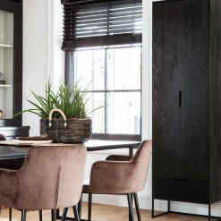 Wohnen Massivholz Schrank in Schwarz - Almery