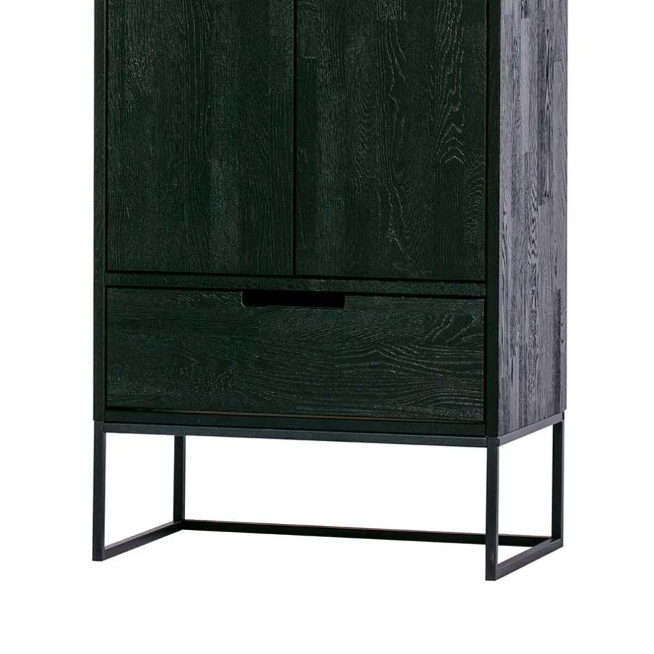 Wohnen Massivholz Schrank in Schwarz - Almery