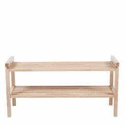 Wohnen Massivholz Schuhregal in Eiche White Wash - Vaxos