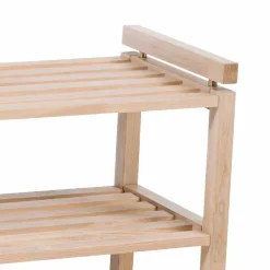 Wohnen Massivholz Schuhregal in Eiche White Wash - Vaxos