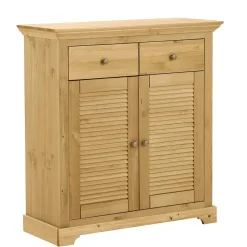 Wohnen Massivholz Schuhschrank mit Lamellentüren - Zavieca