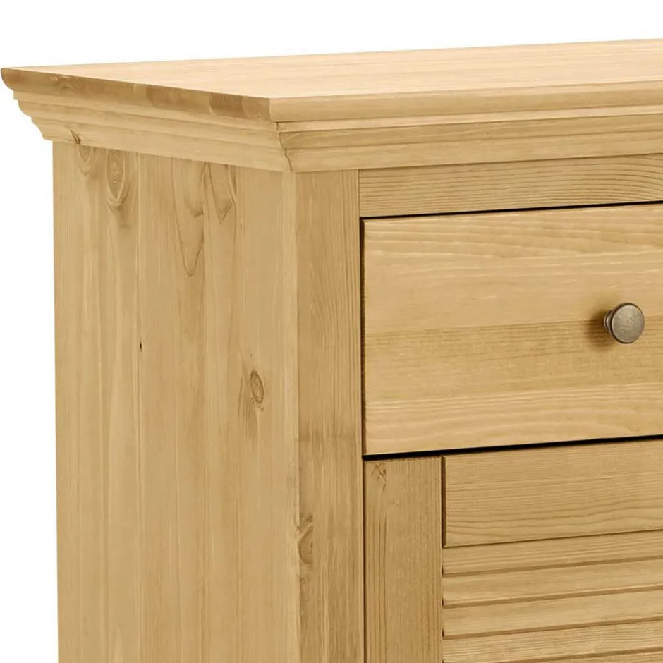 Wohnen Massivholz Schuhschrank mit Lamellentüren - Zavieca