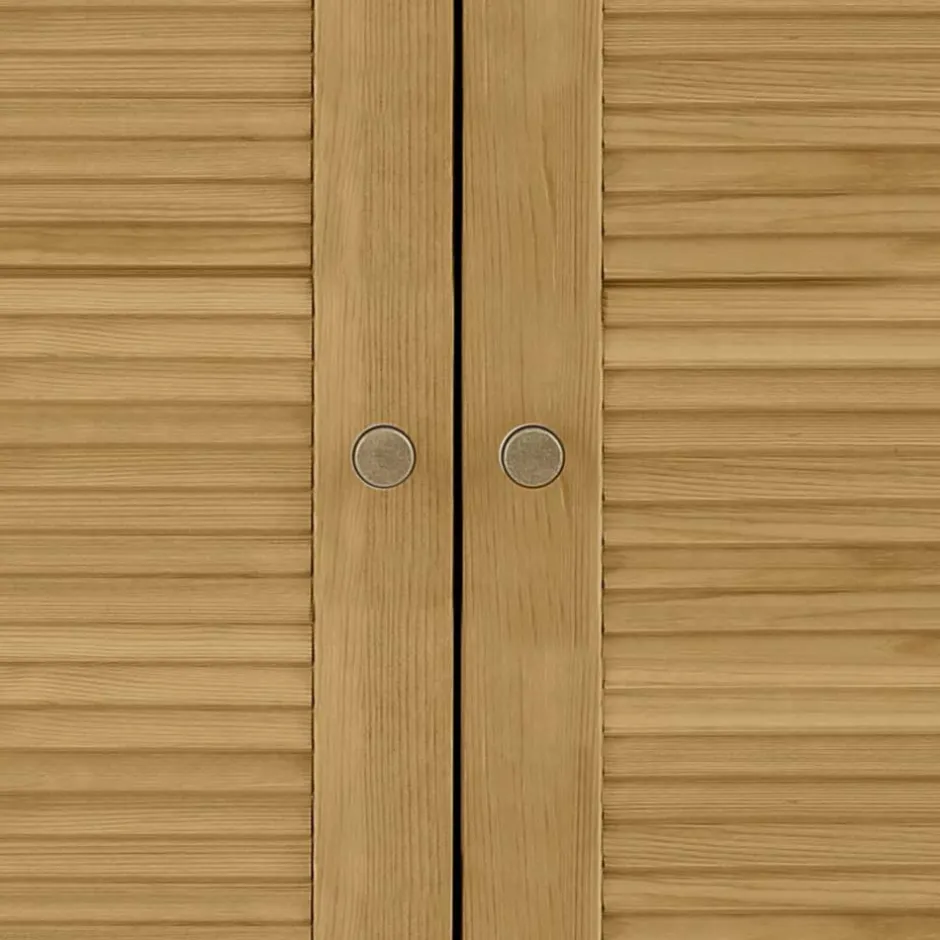 Wohnen Massivholz Schuhschrank mit Lamellentüren - Zavieca