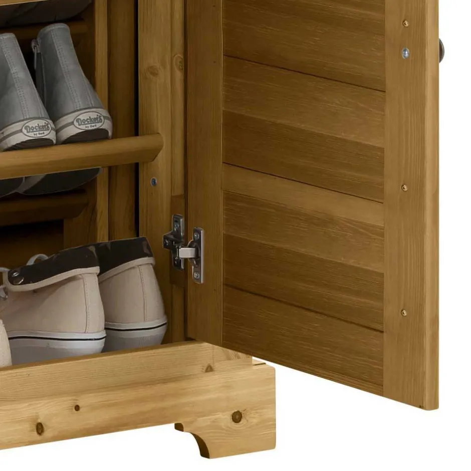 Wohnen Massivholz Schuhschrank mit Lamellentüren - Zavieca