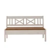Massivholz Sitzbank Barlad in Weiß Braun^Wohnen Clearance
