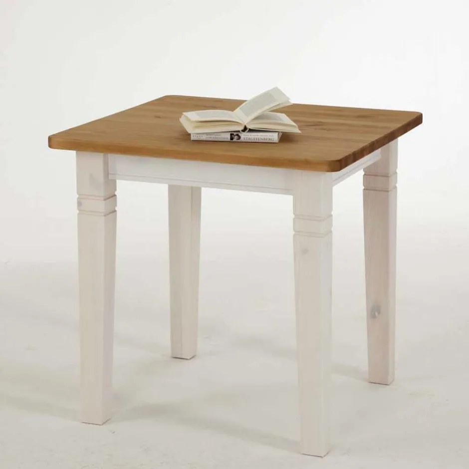 Massivholz Sitzgruppe Lugon in Weiß (fünfteilig)^Wohnen New