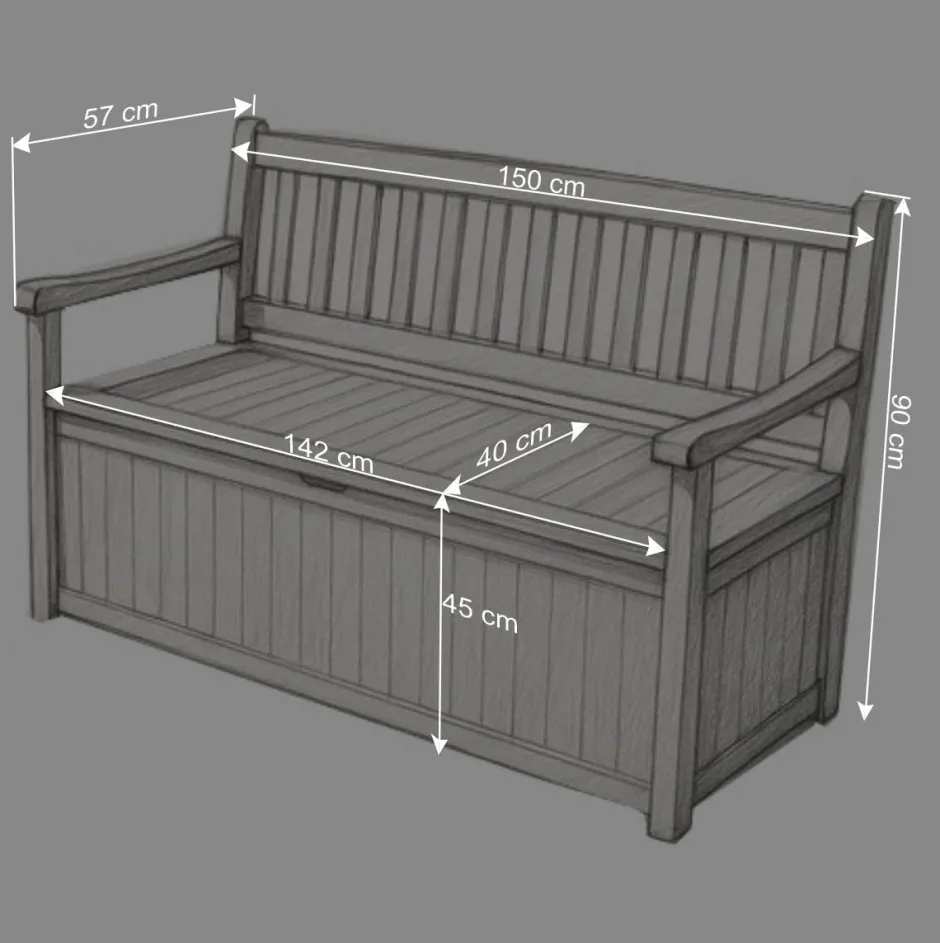 Wohnen Massivholz Truhenbank Bern für den Garten