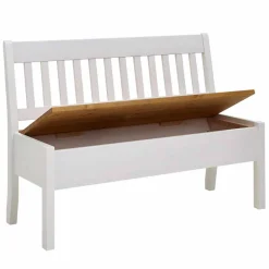 Massivholz Truhenbank Molzau in Weiß^Wohnen Online