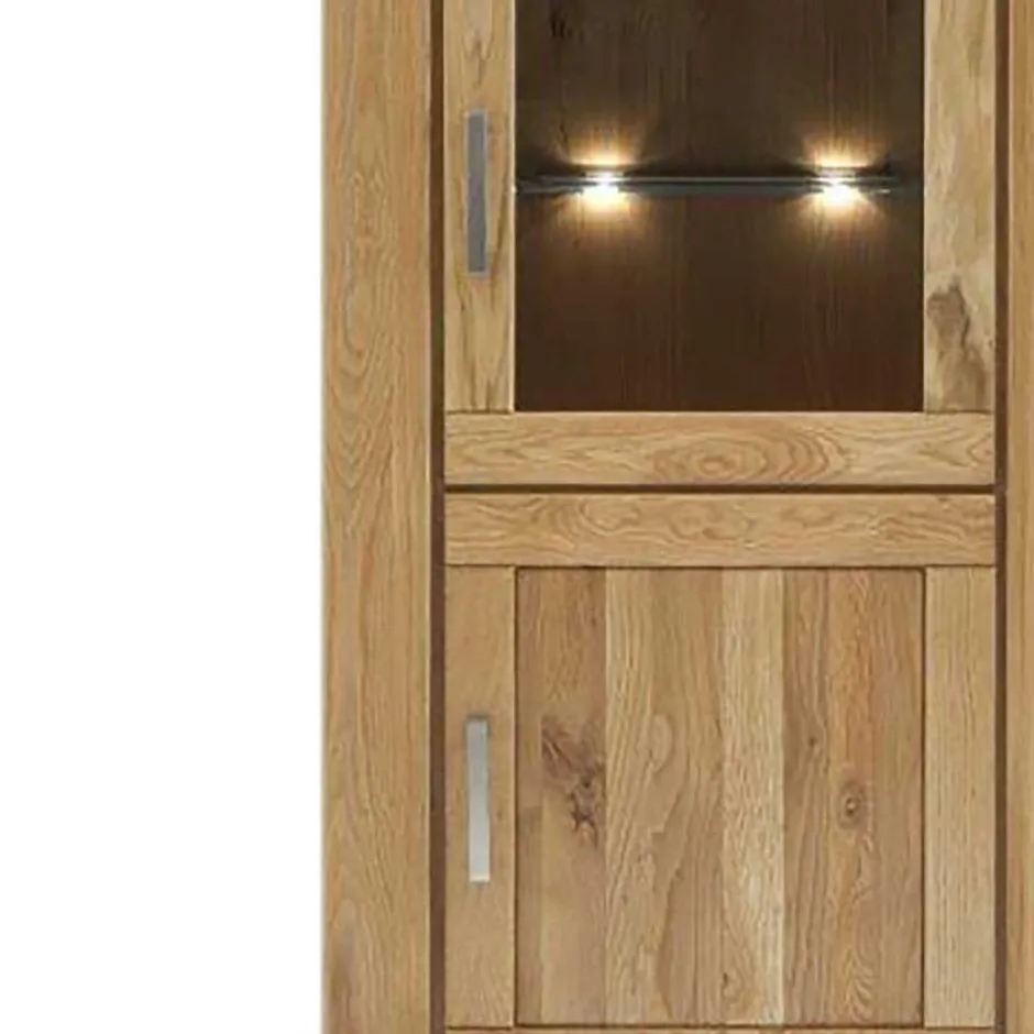 Wohnen Massivholz Vitrine Ladressa aus Wildeiche geölt