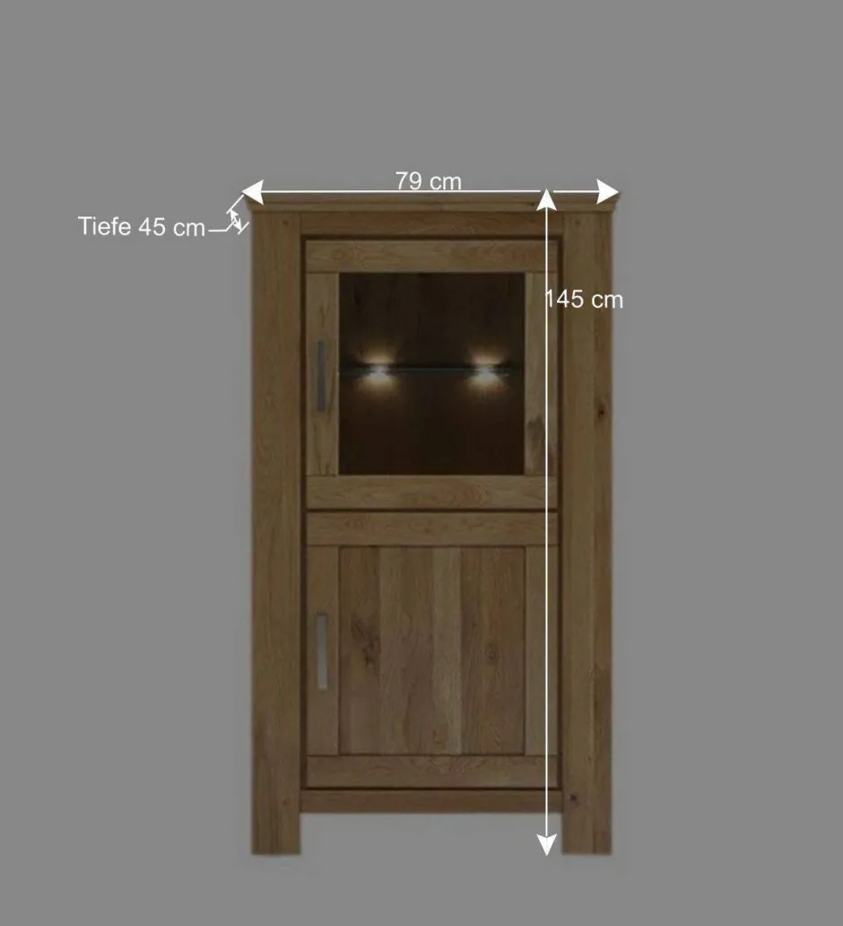 Wohnen Massivholz Vitrine Ladressa aus Wildeiche geölt