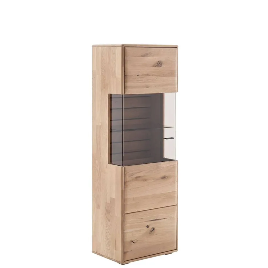 Massivholz Vitrine mit LED Beleuchtung - Azzurian^Wohnen