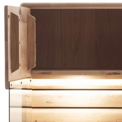 Massivholz Vitrine mit LED Beleuchtung - Azzurian^Wohnen