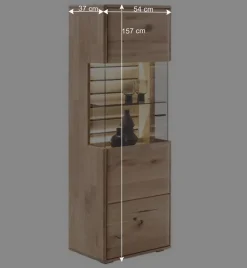 Massivholz Vitrine mit LED Beleuchtung - Azzurian^Wohnen