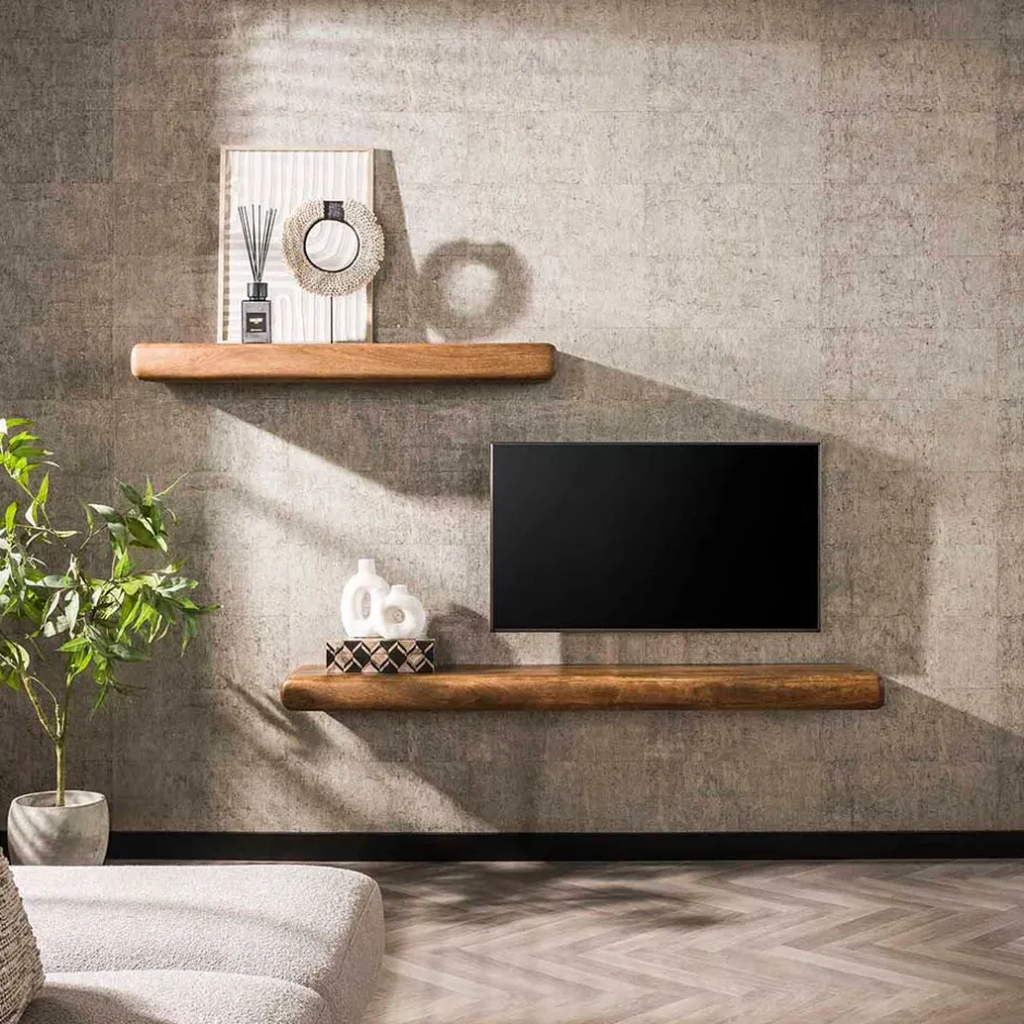 Wohnen Massivholz Wandboard in Schwebeoptik - Ceoni