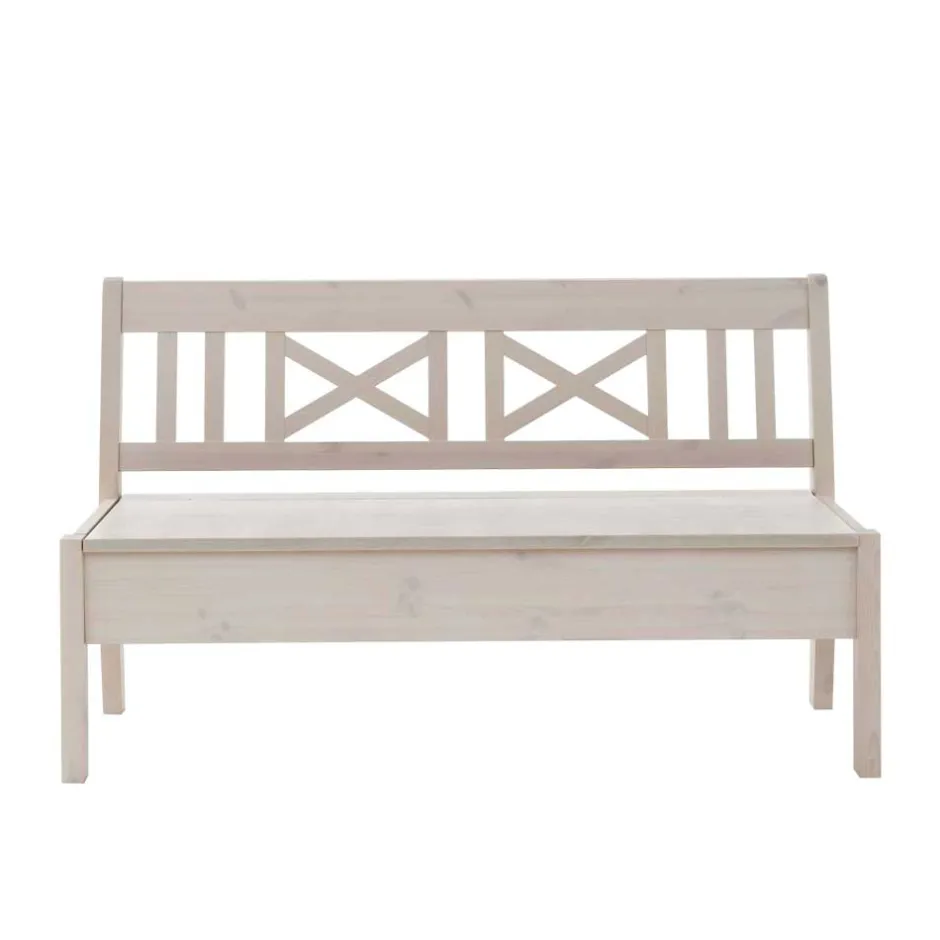 Massivholzbank Onesti in Weiß Kiefer^Wohnen Online