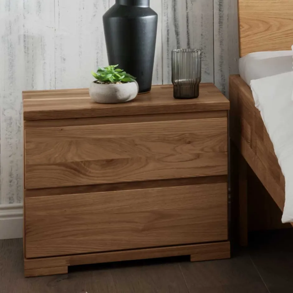 Massivholzbett & 2 Nachtkommoden - Esvilda (dreiteilig)^Wohnen Sale