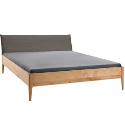 Massivholz-Bettgestell mit Cord-Kopfteil - Babahira^Wohnen New